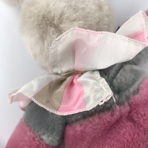 Vintage Applause Marzipan Bunny Rabbit 14'' Plush Pink Blue Stripe Collar - Picture 5 of 8