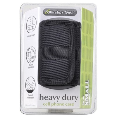 Wireless Gear 4HL963 Heavy Duty Cell Phone Case For Small Phone (Black) New