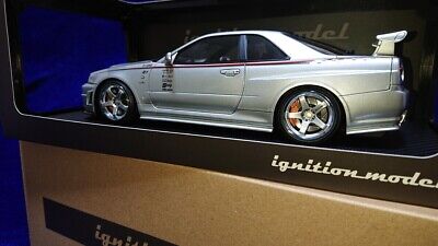 1/18 Nissan Skyline Gt-R R34 Nismo R-Tune Silver Ignition 1/18 Nissan Skyline Gt-R R34 Nismo R-Tune Silver Ignition