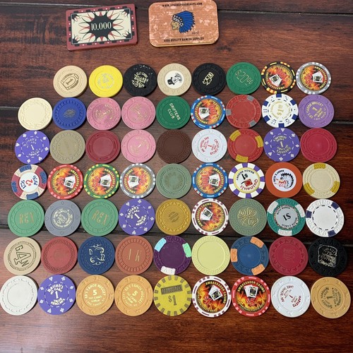 VINTAGE LOT 62 CASINO POKER CHIPS Various Casinos Las Vegas Reno