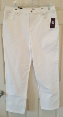 NEW Gloria Vanderbilt Women's 16 Amanda Vintage White Stretch Denim Jeans 34x29