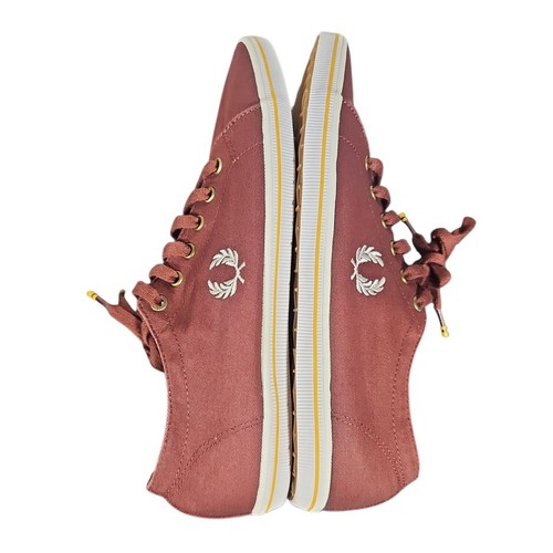 Zapatillas informales Fred Perry de lona granate de caña baja para hombre talla US 10 UK 9 - Imagen 5 de 9