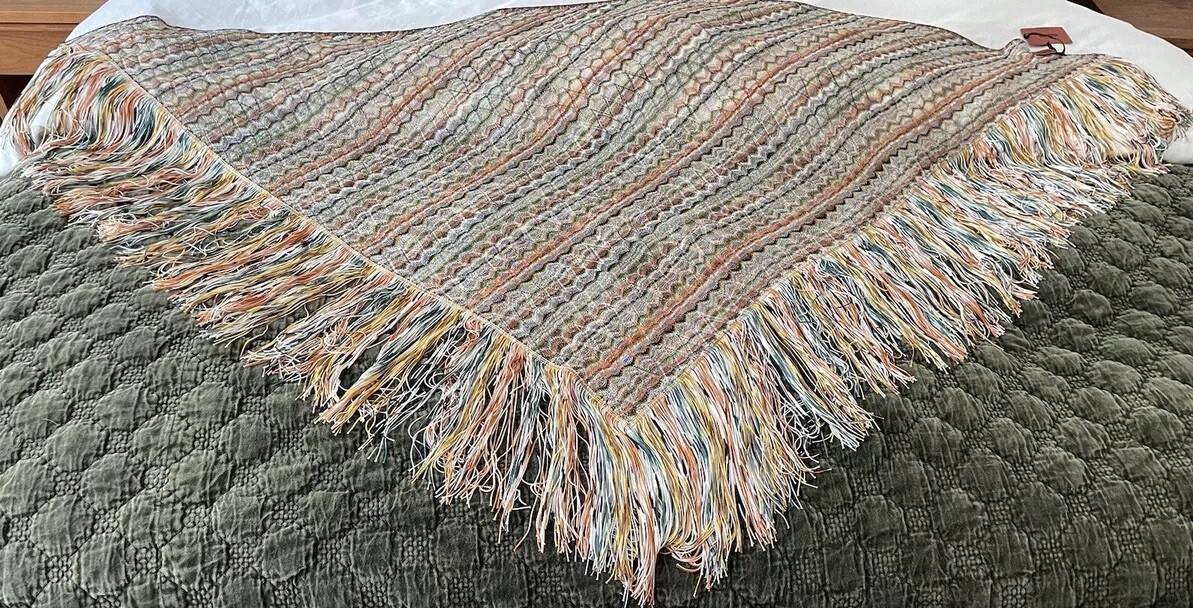 MISSONIプリーツスカーフ Missoni Zigzag-intarsia Metallic-knit Scarf - Blue - One