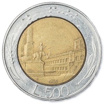 Italian REPVBBLICA ITALIANA L.500 coin Italy 1986 | eBay