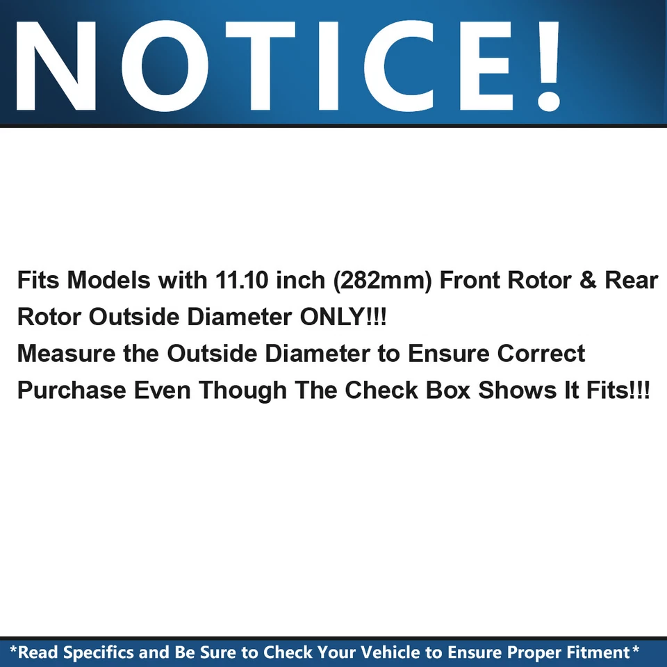 Front Rear Drilled Disc Rotors Brake Pads Kit for 2008 - 2017 Honda Accord 2.4L - Image 3 of 4