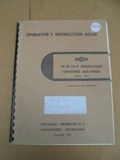 CINCINNATI NDO PRODUCTION GRINDING MACHINE OPERATOR'S INSTRUCTION BOOK