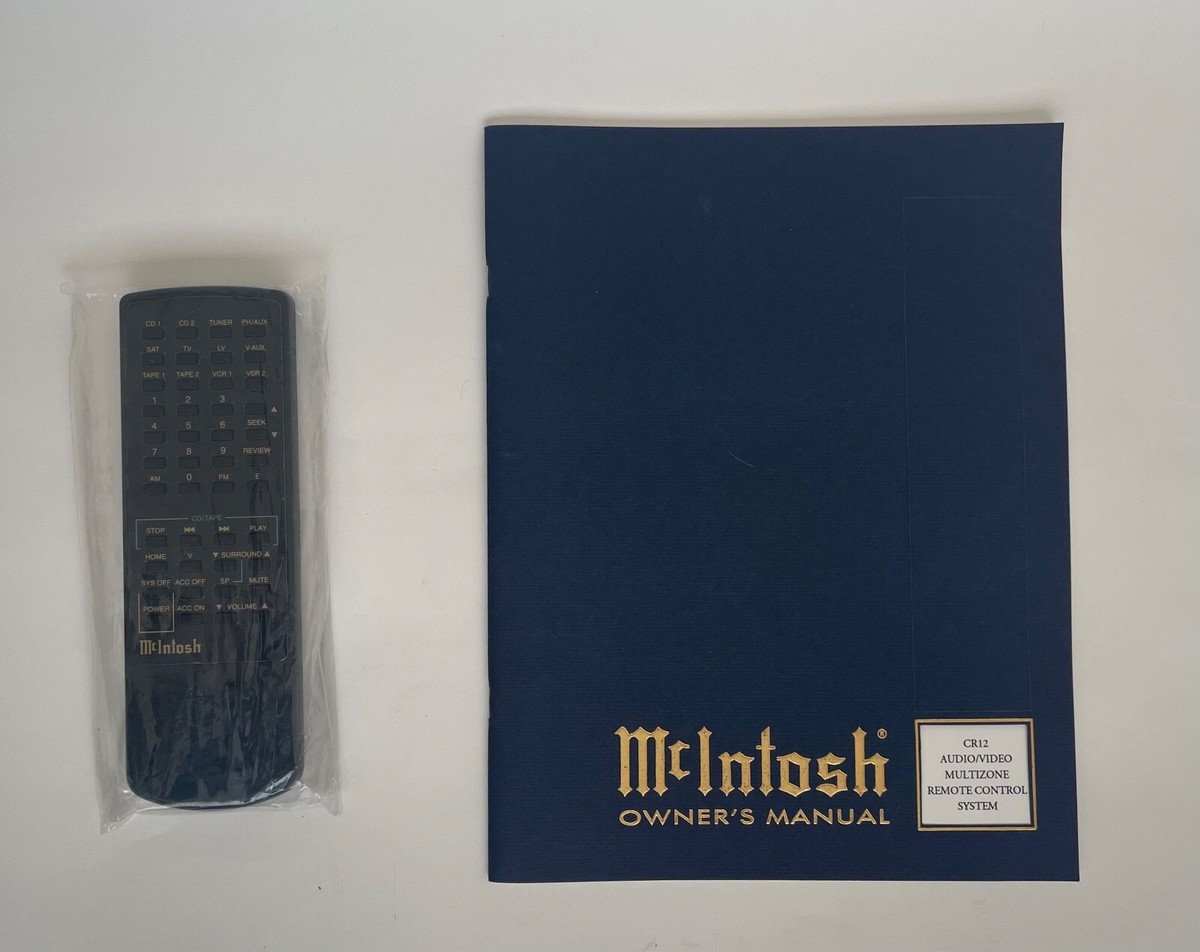 Mcintosh CR12 Audio/Video Multizone Control System Bundle Manual