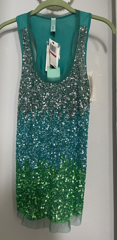 NWT Jaloux Sequins Ombré Sleeveless Top Size XS