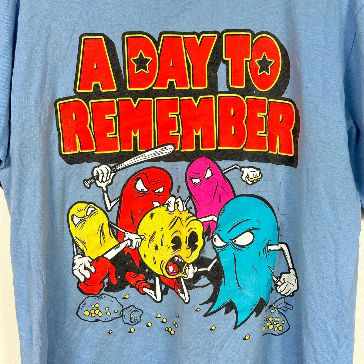 Vintage A Day To Remember Pac Man T Shirt Keep Running Your Mouth LARGE