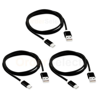 3 USB Type C Braided Cable for Samsung Galaxy S10 S10+ S10e Plus Note 10 10+