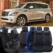 Full Set Car Seat Covers 5-seat Pu Front Rear Cushion For Infiniti Qx56 Qx60