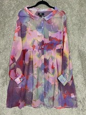 $ 285 NWT ABS Allen Schwartz Women's Long Sleeve Badydoll Shirt Dress Violet M