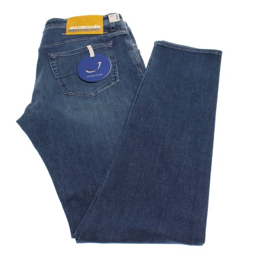 Jacob Cohen NWT Jeans Size 38 US In Solid Blue Cotton Blend Denim - Picture 2 of 24