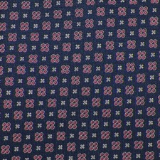 THE MENS STORE Navy Pink White FLORETTES Handmade Woven Silk Tie NWT