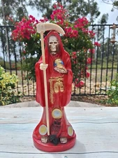 Santa Muerte Blessed Color Red Size 13" Love - Bendesida Roja Classic New