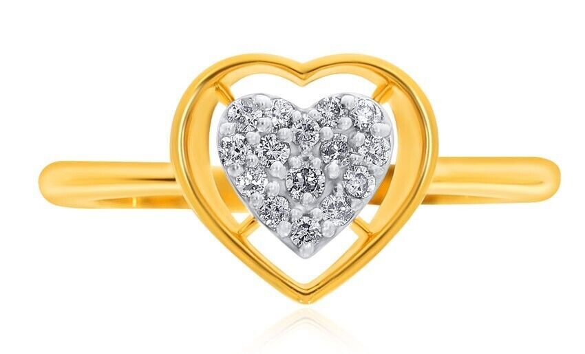 Valentine 0.40ct Natural Round Diamond 14K Yellow Gold Wedding Heart