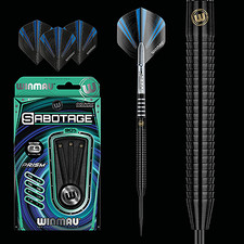 WINMAU SABOTAGE ONYX 90 Tungsten 24 Grams Steel Tip Darts 1433.24