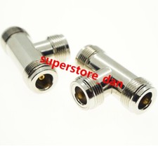 2Pcs N Female to 2 N female jack 3 way RF Coaxial Connector Adapter T Type