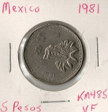 Coin Mexico 5 Pesos 1981 KM485