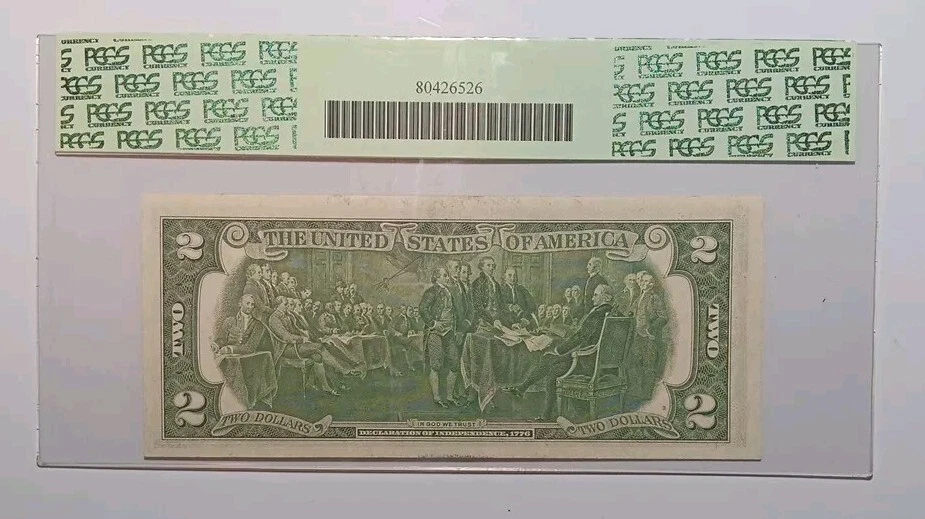 Us 1976- 2 DOLLARS STAR Note [ E ] richmond  Only 640 K Minted PCGS 62  - Image 2 of 2