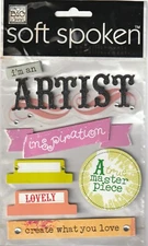 RARE! MAMBI Soft Spoken 3D stickers I'M AN ARTIST Theme 95920 Fast FREE Ship!