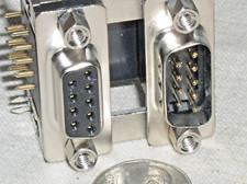 1 NORCOMP D-SUB DB-9 PIN DUAL STACKED M/F MALE FEMALE PCB PWB CONNECTOR USA