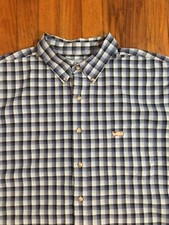 Carhartt Mens Size XL Plaid Cotton Button Up Work Shirt Long Sleeve Blue Black