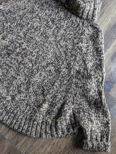 Michael Kors Cable Knit Turtleneck Poncho Sweater Womens Medium Tan Brown Alpaca - Picture 5 of 12