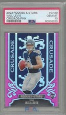 WILL LEVIS 2023 PANINI ROOKIES AND STARS CRUSADE PINK PRIZM RC /75 PSA 10 GEM
