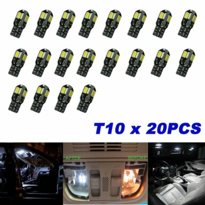 20pcs Canbus T10 194 168 W5W 5730 8 LED SMD 6000K Car Side Wedge Light Lamp Bulb
