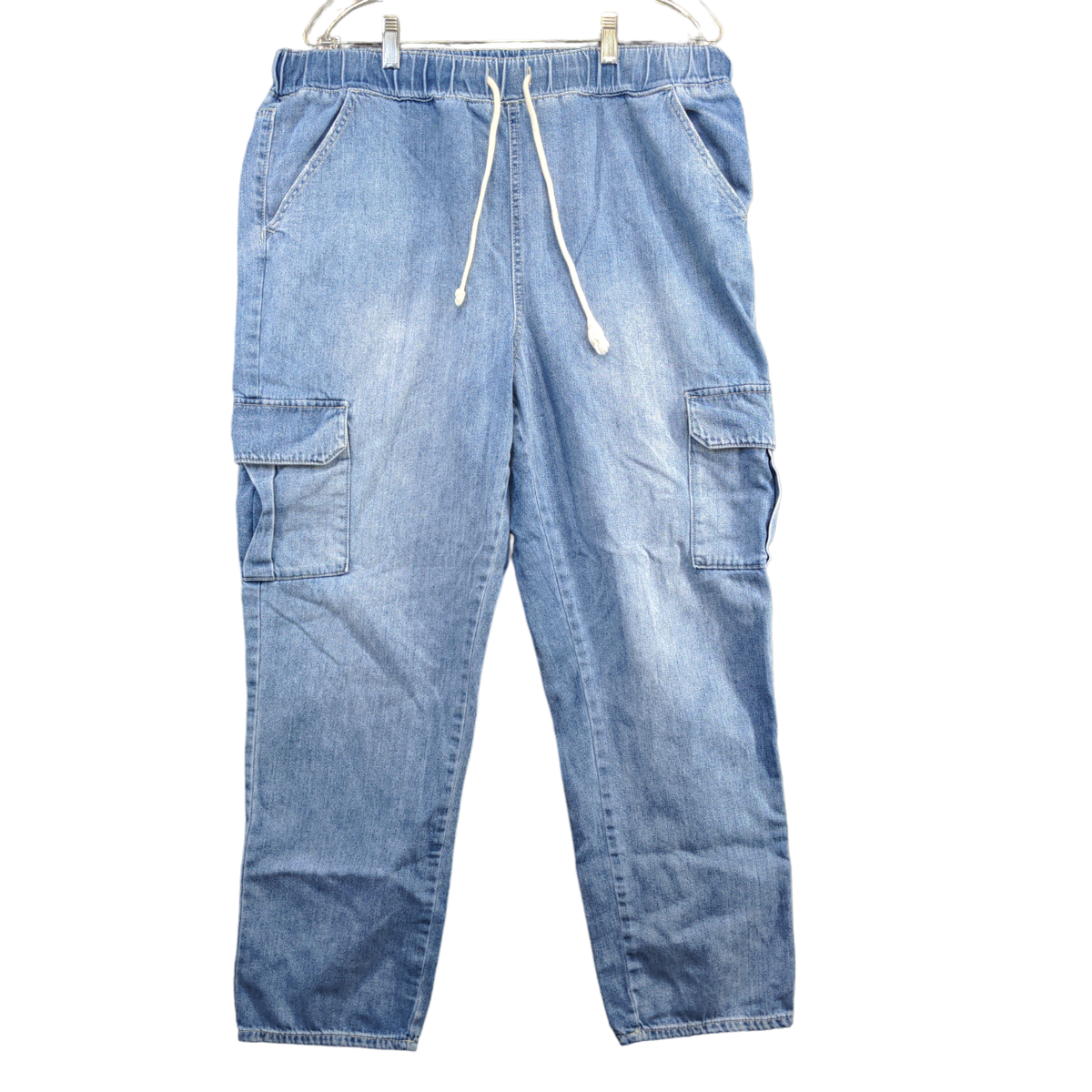 Nobo No Boundaries Women's Super High Rise Denim Jogger Pants Blue