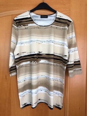 T-Shirt aus einer Boutique gestreift in beige von Gönner Gr. 42