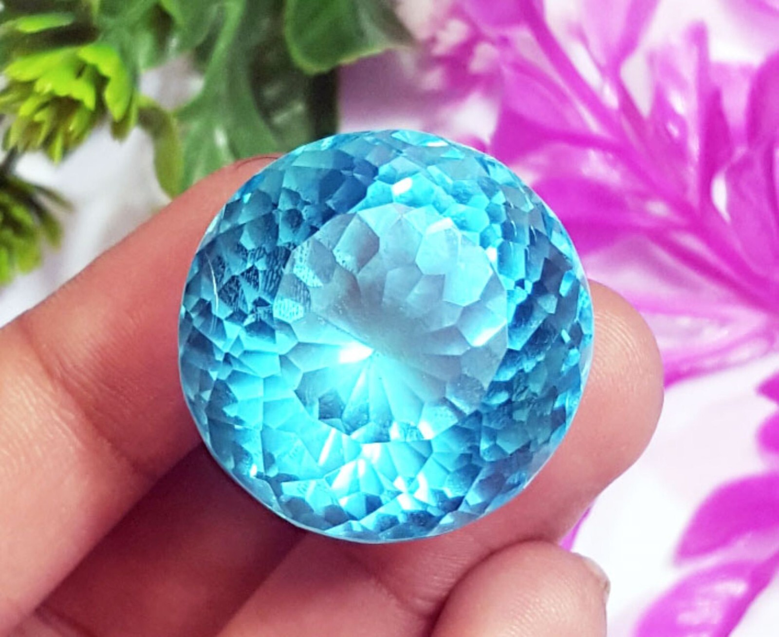 Cielo Azul Aguamarina Corte Redondo 67.45CT Certificado Suelto Piedra Preciosa