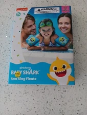Pinkfong Baby Shark Inflatable Blue Arm Ring Floats for Swimming Ages 2+