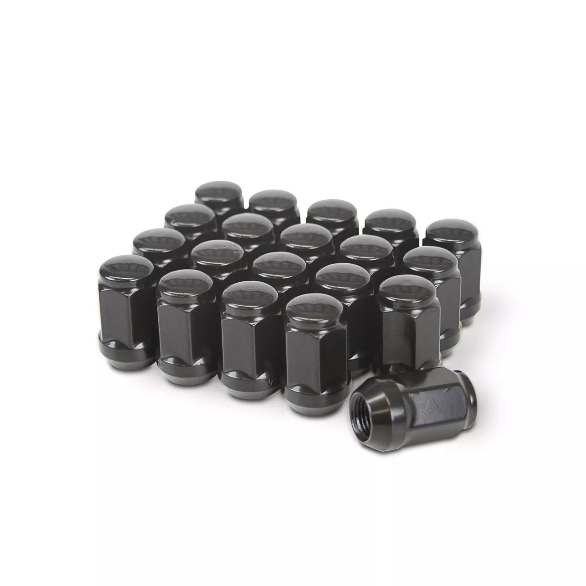 20 pcs Black Bulge Acorn Wheel Lug Nuts 12x1.25 Closed End 1.38