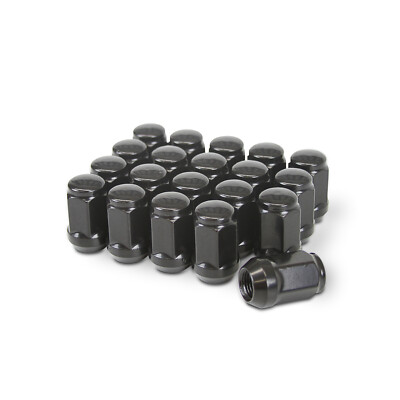 24x ET EXTENDED THREAD 1/2-20 BLACK BULGE ACORN WHEEL LUG NUTS - Foto 4