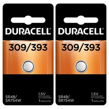2 309/393 Duracell Silver Oxide Batteries G5, SR48, G5A, SR754, SR754W, LR750