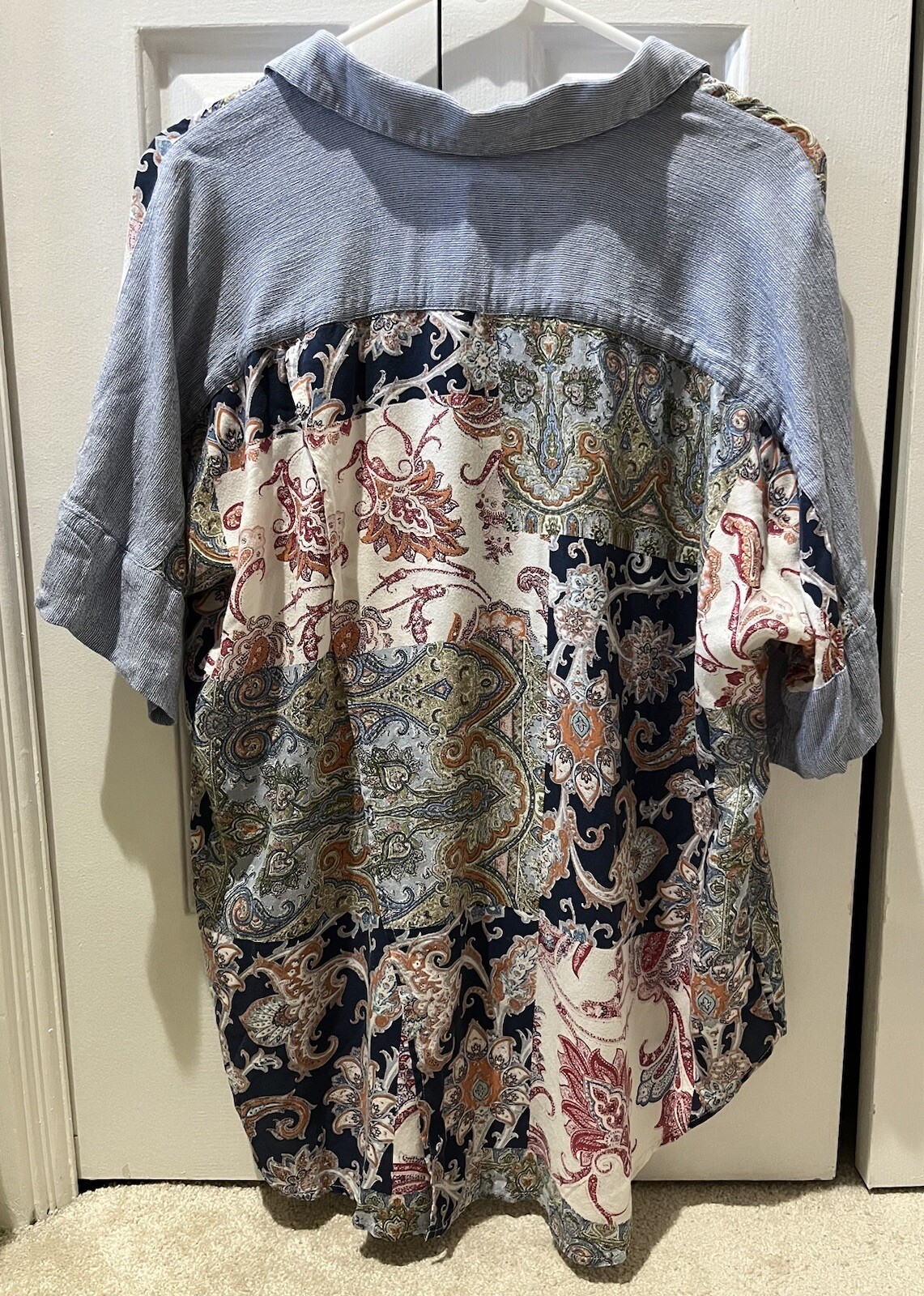 Chico's Button Up Paisley Patchwork Print Shirt B… - image 2