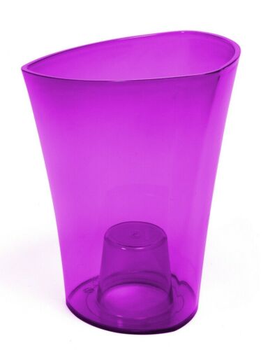 Vaso per orchidee trasparente rotondo in plastica vaso per piante vaso da fiori viola - Foto 1 di 3