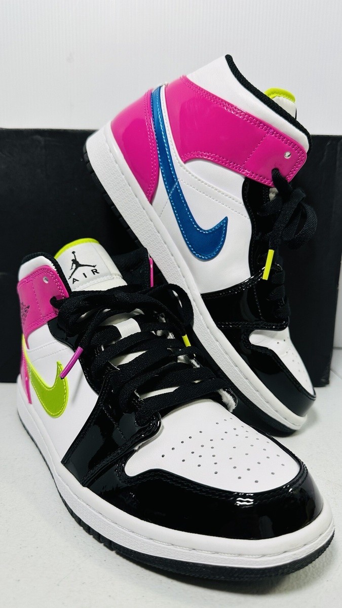 Nike Air Jordan 1 Mid SE White Black Cyber Pink Sneakers Nike Air Jordan 1 Mid SE White Black Cyber Pink Sneakers