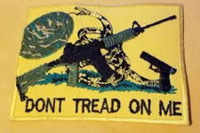 Don't Tread On Me Gadsden Flag Snake US Navy 45 cal AR-15 Patch 3.5X4"