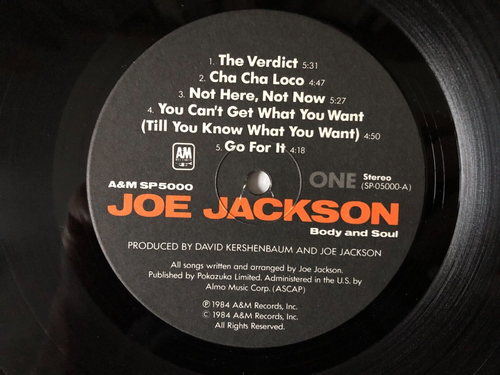 Joe Jackson BODY AND SOUL Original 1984 A&M Shrink NM/NM Latin Jazz New Wave - Picture 2 of 5