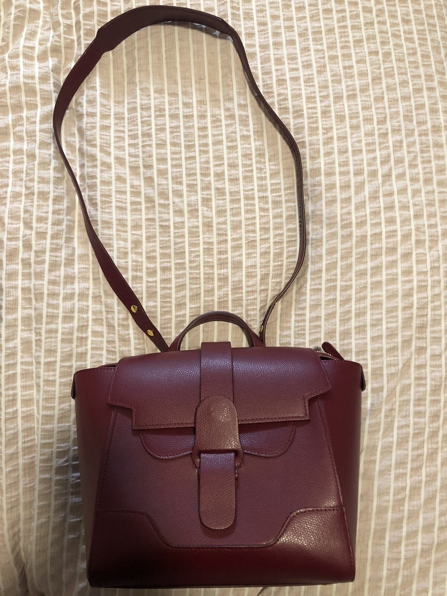 Senreve Mini Maestra Pebbled Aubergene Bag Satchel Burgundy  display picture 3
