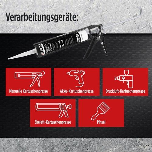 1x370g TECPO KAROSSERIE KLEBE und DICHTMASSE SCHWARZ KAROSSERIEKLEBER KLEBEMASSE - Bild 6 von 6