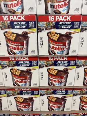Nutella and GO! Hazelnut and Cocoa Spread + Breadsticks, 1.8 oz - 16 Pack