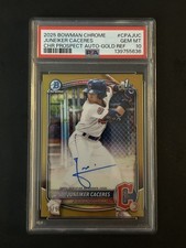 2025 BOWMAN CHROME PROSPECT AUTO GOLD REFRACTOR JUNEIKER CACERES 10/50 PSA 10
