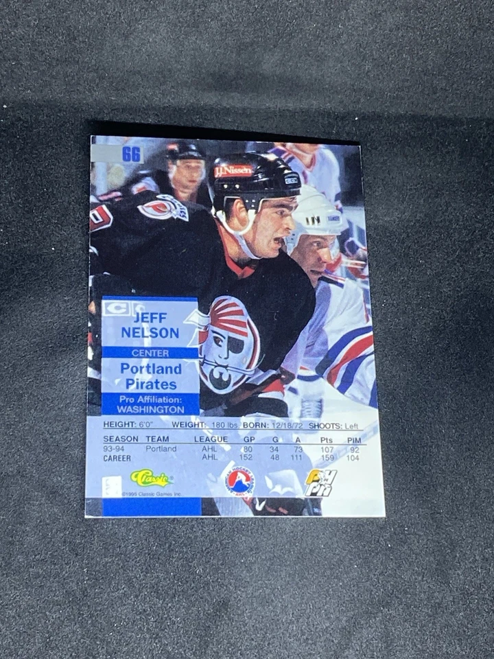 Jeff Nelson 1994-95 Classic Images #66 Portland Pirates Autographed Signed Card - Image 3 of 3