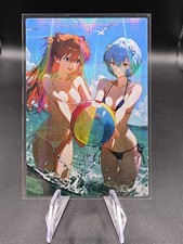 Asuka Langley And Rei Ayanami Holographic Anime Collectible Trading Card