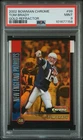 2002 Bowman Chrome Gold Refractor Tom Brady /50 PSA 9