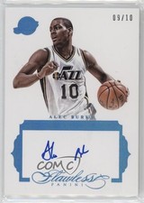 2015-16 Panini Flawless Premium Ink Sapphire 9/10 Alec Burks #PI-BR Auto 3d3